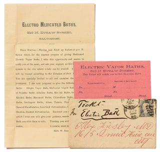 Item #426875 [Archive]: Ticket for Electro Medicated Baths. Dr. George W. BARKMAN