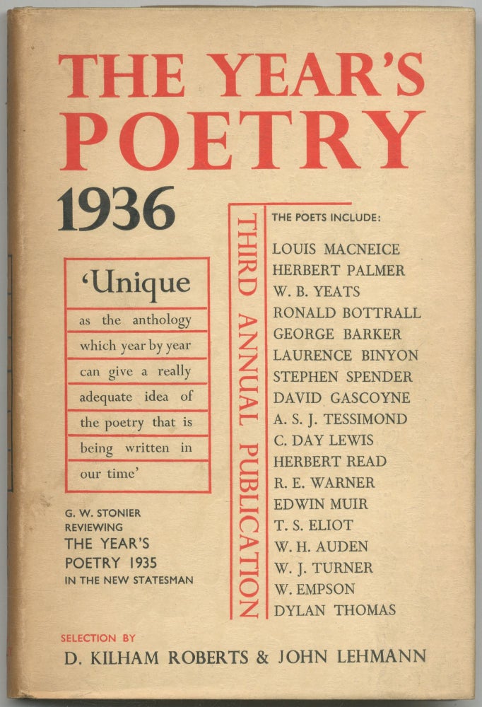 Item #427017 The Year's Poetry 1936: A Representative Selection. Denys Kilham ROBERTS, John Lehmann.