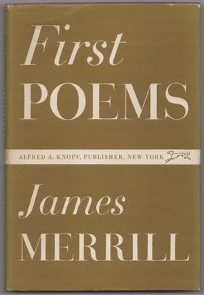 Item #427710 First Poems. James Merrill