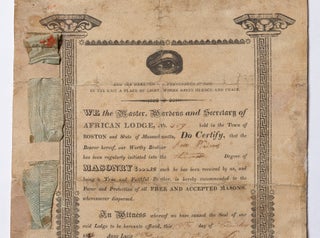 Masonic Initiation Document for Boston's African Lodge No. 459
