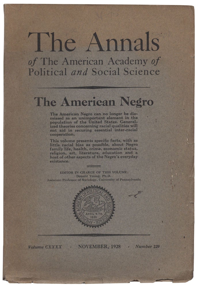 Item #429813 The American Negro. The Annals of The American Academy of Political and Social Science - November 1928
