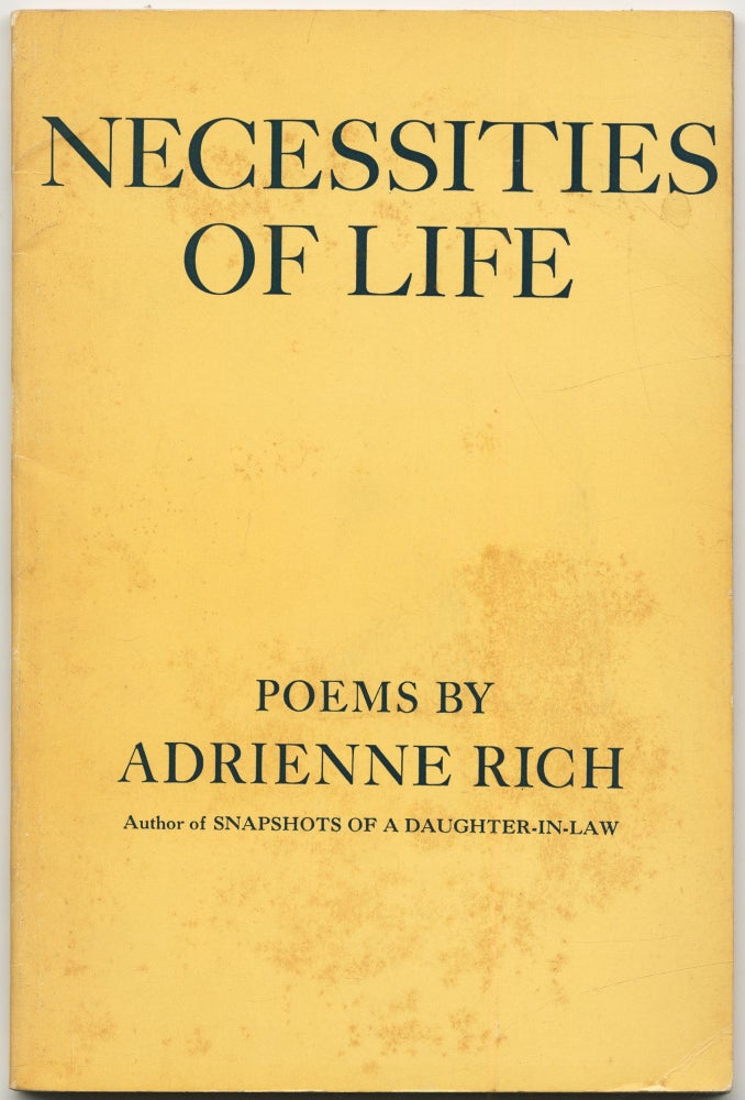 Item #429945 Necessities of Life: Poems 1962-1965. Adrienne RICH.