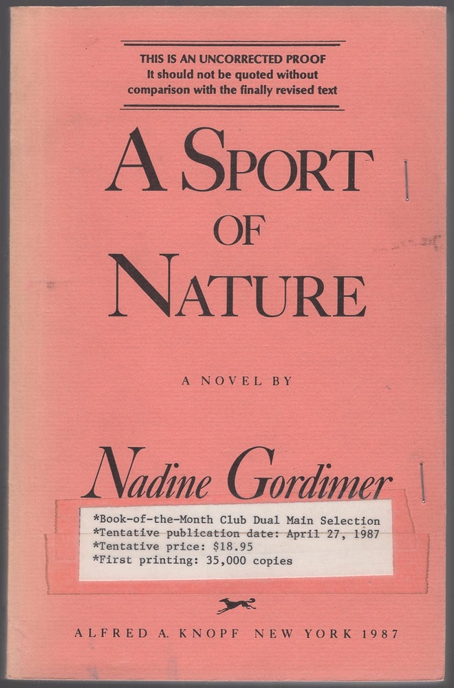 Item #430323 A Sport of Nature. Nadine GORDIMER.