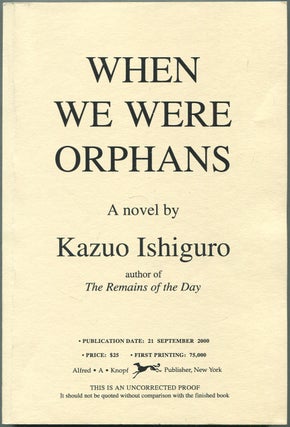 Item #430659 When We Were Orphans. Kazuo ISHIGURO
