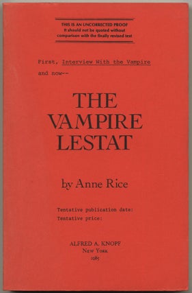 Item #430687 The Vampire Lestat. Anne RICE