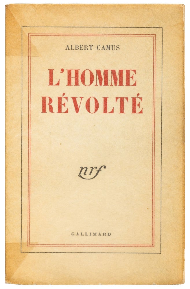 Item #430936 L'Hommé Revolté [The Rebel]. Albert CAMUS.
