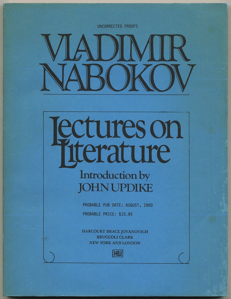 Item #431016 Lectures on Literature. Vladimir NABOKOV.