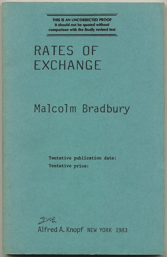 Item #431026 Rates of Exchange. Malcolm BRADBURY.