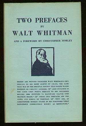 Item #43145 Two Prefaces. Walt WHITMAN.