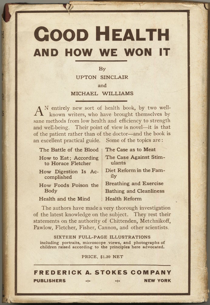 Item #431630 Good Health and How We Won It: With an Account of the New Hygiene. Upton SINCLAIR, Michael Williams.