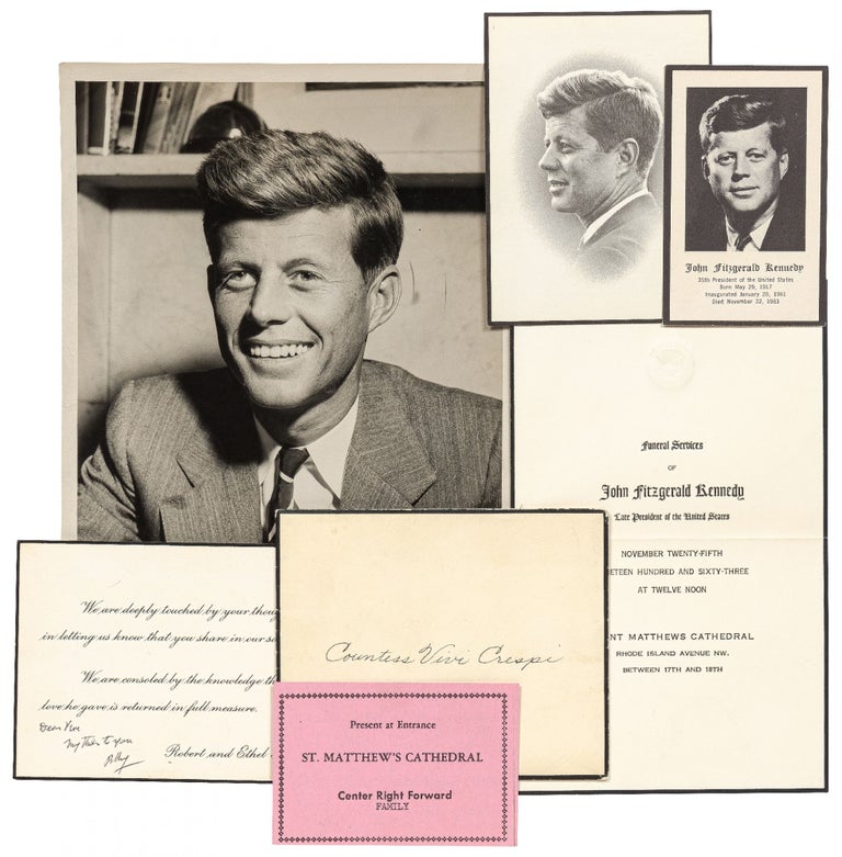 Item #431917 Invitation to the Funeral of John F. Kennedy and Related Material Including a Brief Handwritten Sentiment By Robert F. Kennedy. John F. KENNEDY.
