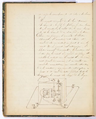 [Early Illustrated Electrical Telegraph Manuscript] Cours de Pratique & Physique: Electricité [and] Télégraphie (Lyon?, circa 1860s)