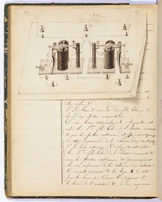 [Early Illustrated Electrical Telegraph Manuscript] Cours de Pratique & Physique: Electricité [and] Télégraphie (Lyon?, circa 1860s)