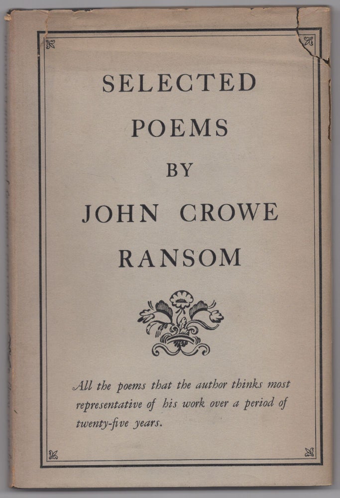 Item #433032 Selected Poems. John Crowe RANSOM.