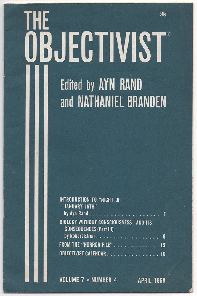 Item #433082 The Objectivist. Volume 7, Number 4. Ayn RAND.