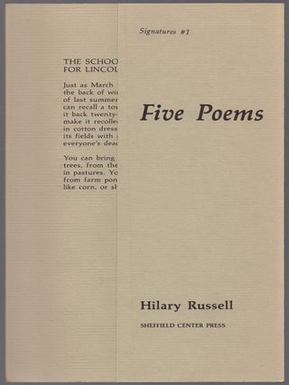 Five Poems. Hilary RUSSELL.
