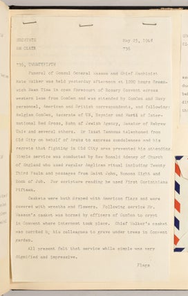 The William C. Burdett Papers, Acting U.S. Consul General in Jerusalem during the 1948 Arab-Israeli War and Middle East Diplomat, 1942-73