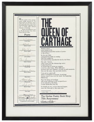 Item #435949 [Broadside]: The Queen of Carthage... The Grolier Poetry Book Shop 75th Anniversary....