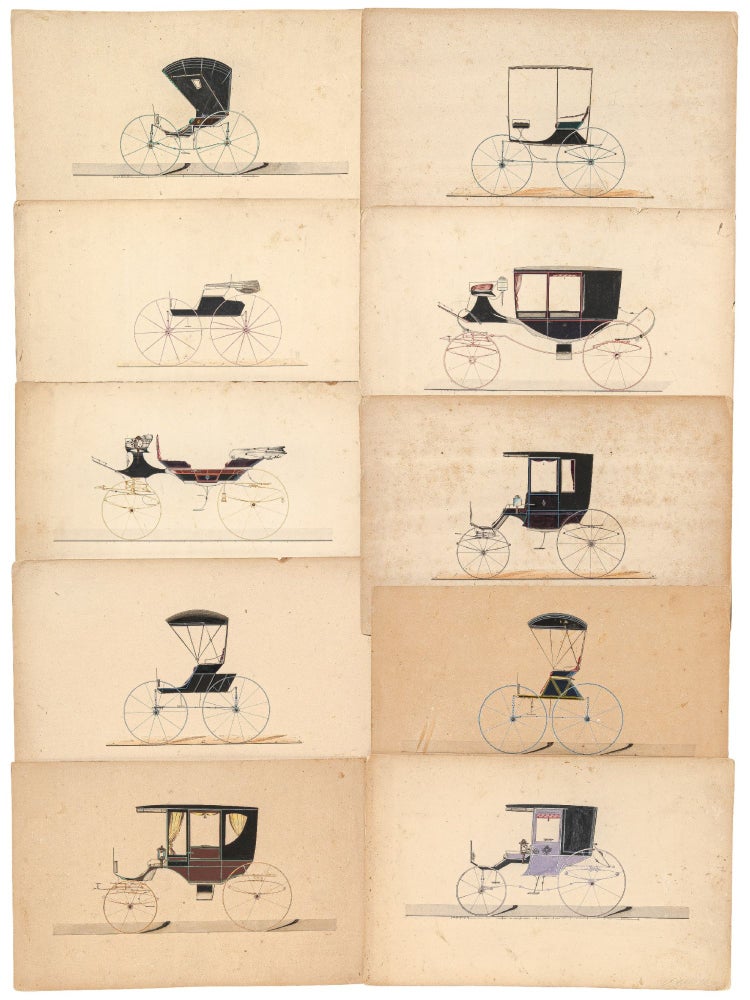 Item #436205 Ten Original 19th Century Carriage Drawings