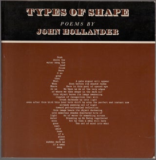 Types of Shape. John HOLLANDER.