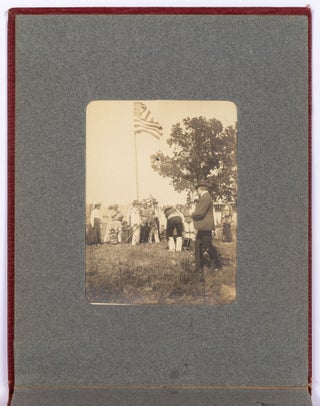 [Photo Album, caption title]: "Chief Wadena" and members of his tribe Ojibues celebrate July 4th Independence Day in Wadena City, Wadena Co., Minnesota - 1902