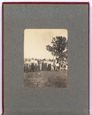 [Photo Album, caption title]: "Chief Wadena" and members of his tribe Ojibues celebrate July 4th Independence Day in Wadena City, Wadena Co., Minnesota - 1902