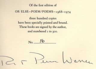 Or Else: Poem/Poems 1968-1974