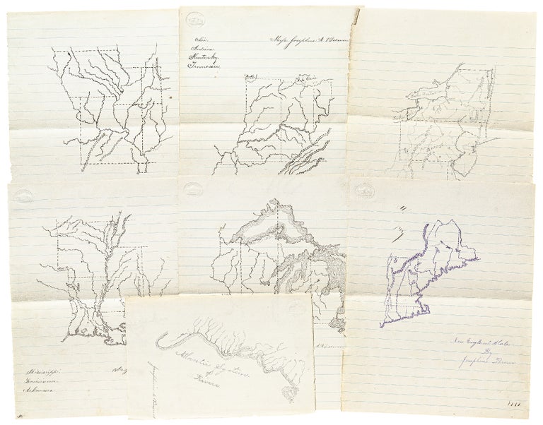 Item #437924 Maps of American States Drawn by a Teenage Girl from New Jersey, circa 1875. Josephine A. BROWN.