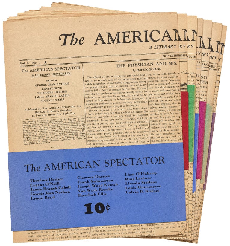 Item #438006 The American Spectator - Vol. 1, Nos. 1-7. Eugene O'NEILL, Ring Lardner, Liam O'Flaherty, Theodore Dreiser, Sherwood Anderson.