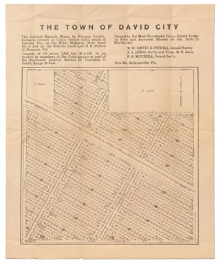 Item #438147 [Broadside Map]: The Town of David City / The Colored Masonic Home, in Putnam...