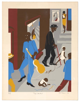 Item #438196 [Silk Screen Print]: People in Other Rooms (Harlem Street Scene). Jacob LAWRENCE