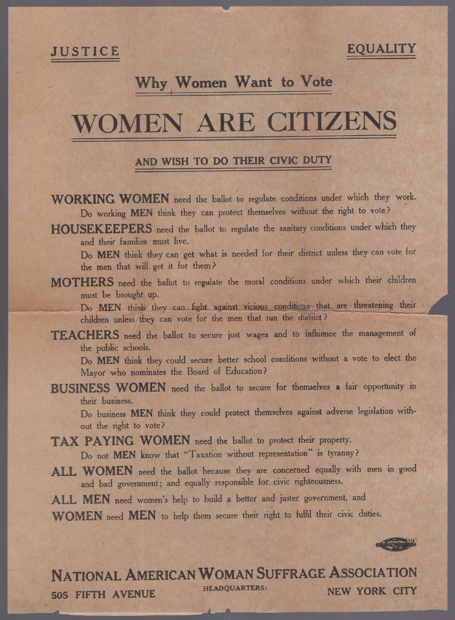Broadside : Why Women Want to Vote