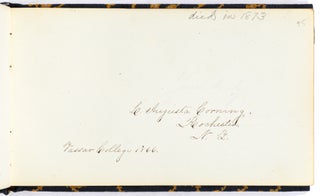 Autograph Album kept by a Member of the First Class of Vassar College