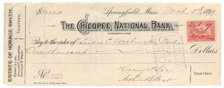 Item #438700 Partially printed check from the Estate of Horace Smith payable to Booker T....