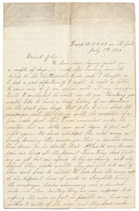 Item #438776 Civil War Letter written by a Union Soldier after the Battle of Kennesaw Mountain,...