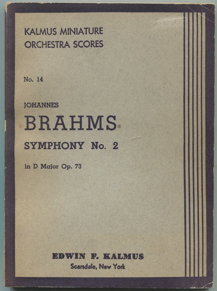 Item #439928 Johannes Brahms Symphony No. 2 in D Minor, OP.73: Kalmus Miniature Orchestra Scores, No. 14