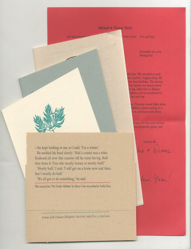 Item #440197 A Small Collection of Materials Related to Aralia Press. ARALIA PRESS.