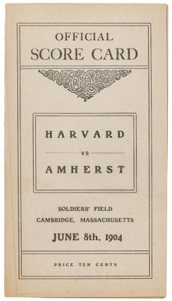 Item #440395 Official Score Card. Harvard vs. Amherst. Soldiers' Field. Cambridge, Massachusetts....