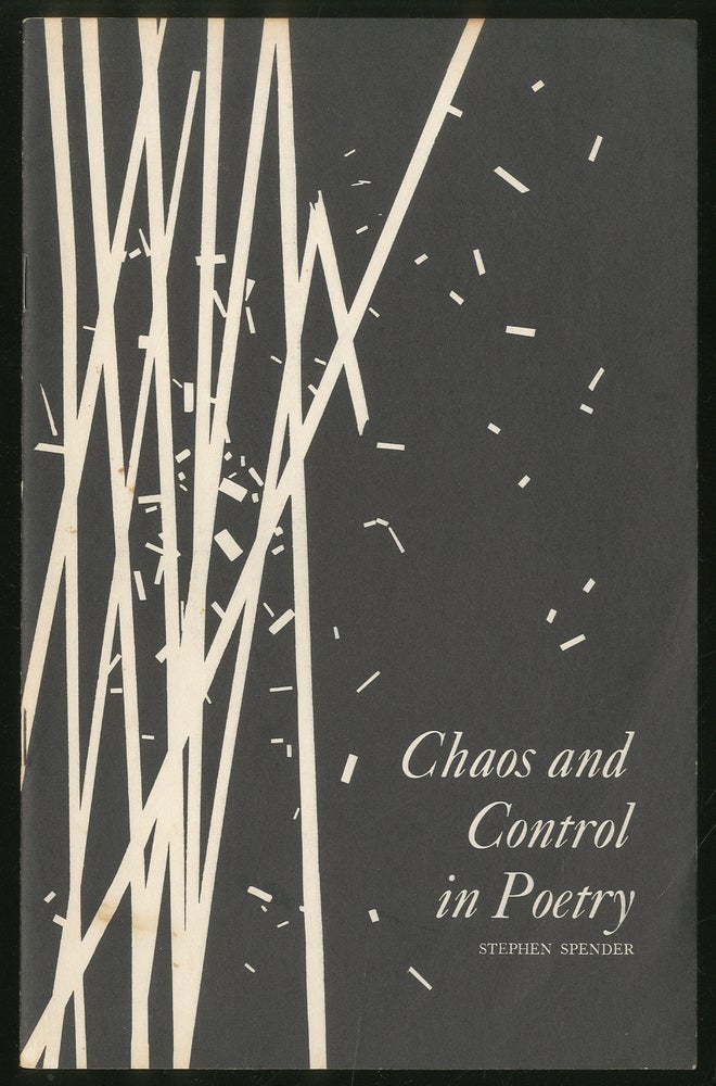 Item #440842 Chaos and Control in Poetry. Stephen SPENDER.