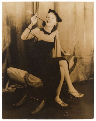 Item #440942 [Portrait Photograph]: Julie Harris with cigarette holder. Julie HARRIS, Carl VAN...