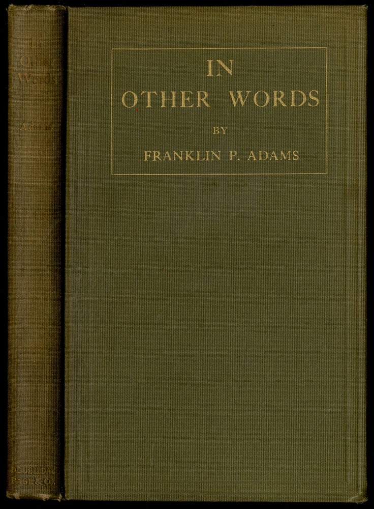 Item #441405 In Other Words. Franklin P. ADAMS.