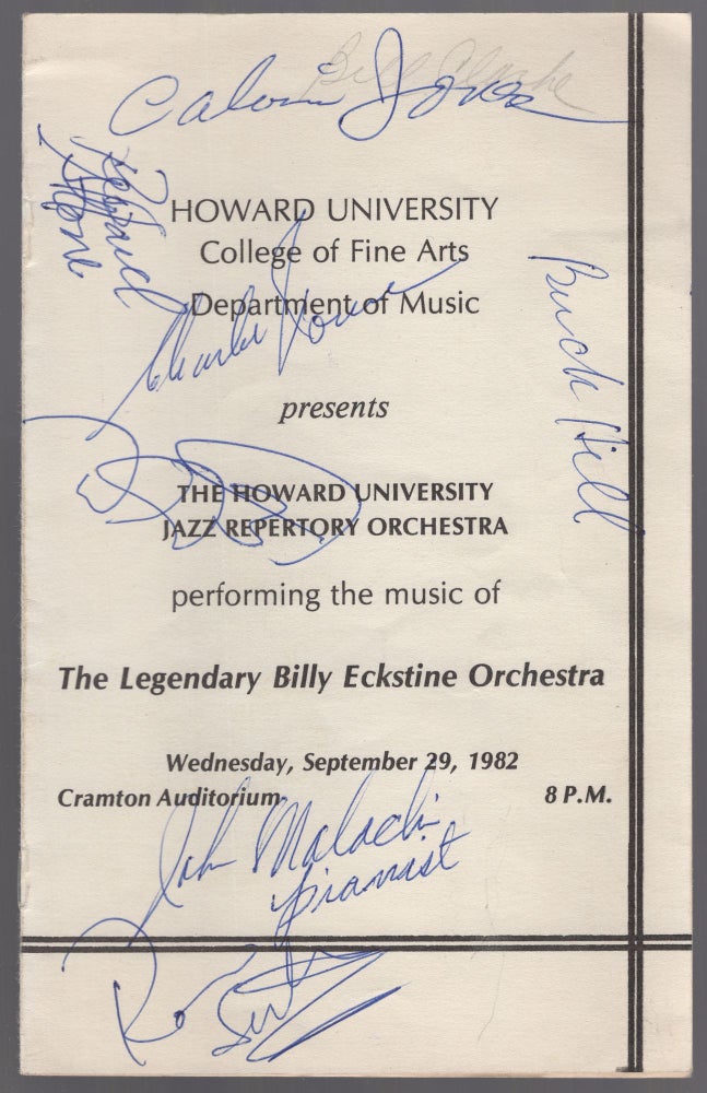 Item #441486 [Program]: Howard University College of Fine Arts Department of Music Presents The Howard University Jazz Repertory Orchestra performing the Music of The Legendary Billy Eckstine Orchestra