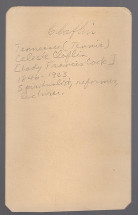 Signed carte de visite of Tennie C. Claflin