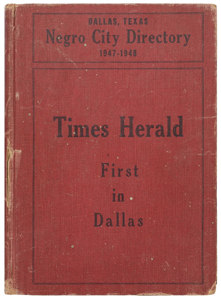 Item #443192 Dallas, Texas Negro City Directory 1947-1948. Don GILBERT.