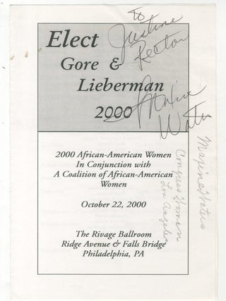 Program): Elect Gore & Lieberman 2000: 2000 African-American Women in Conjunction with a. Maxine WATERS.