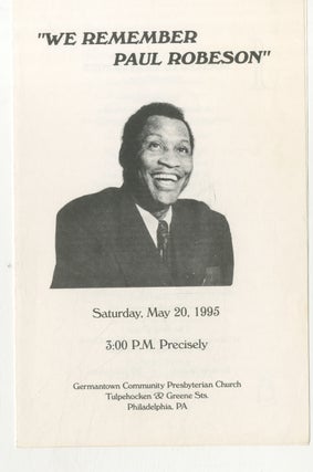 Item #443267 (Cover title): "We Remember Paul Robeson" Saturday, May 20, 1995