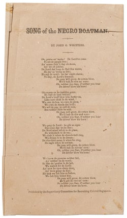 Item #443329 [Small Broadside]: Song of the Negro Boatman. John G. WHITTIER