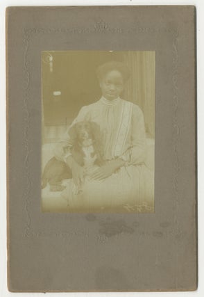 Item #443476 (Cabinet photograph): Young African-American Woman with a Dog (c. 1895