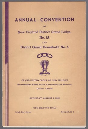 Item #444549 (Program): Annual Convention of New England District Grand Lodge, No. 5A and...
