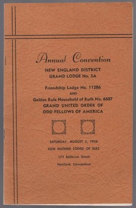 Item #444550 (Program): Annual Convention New England District Grand Lodge No. 5A. Friendship...